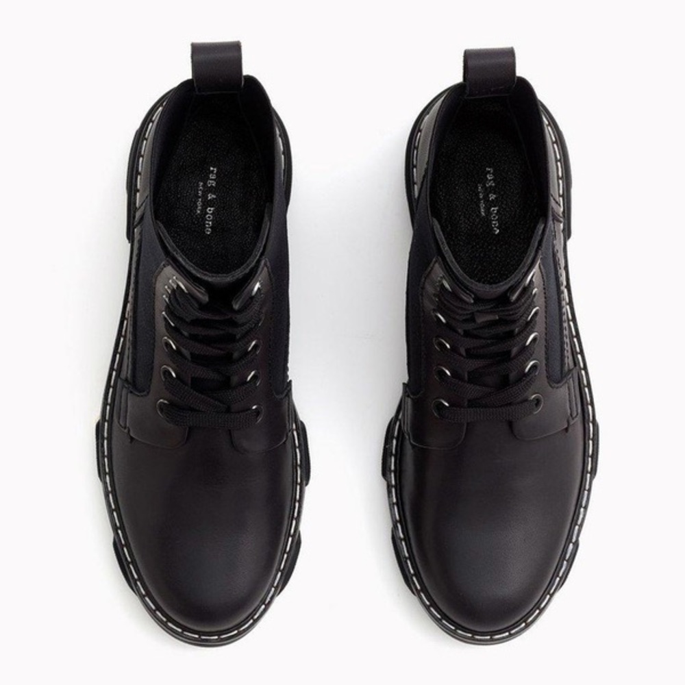 BRAND NEW IN BOX Rag & Bone Black and White Combat Boots | Size 9.5 - Picture 5 of 12